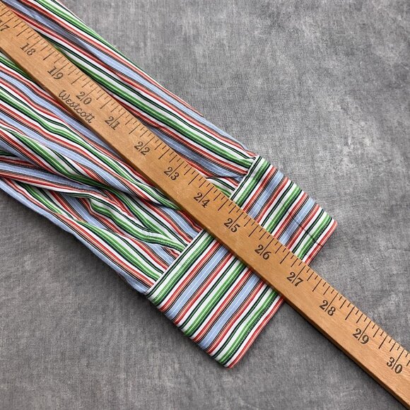 Polo Ralph Lauren Shirt Men 17.5 XLarge Red Green Stripe Regent Classic Fit - Picture 6 of 10